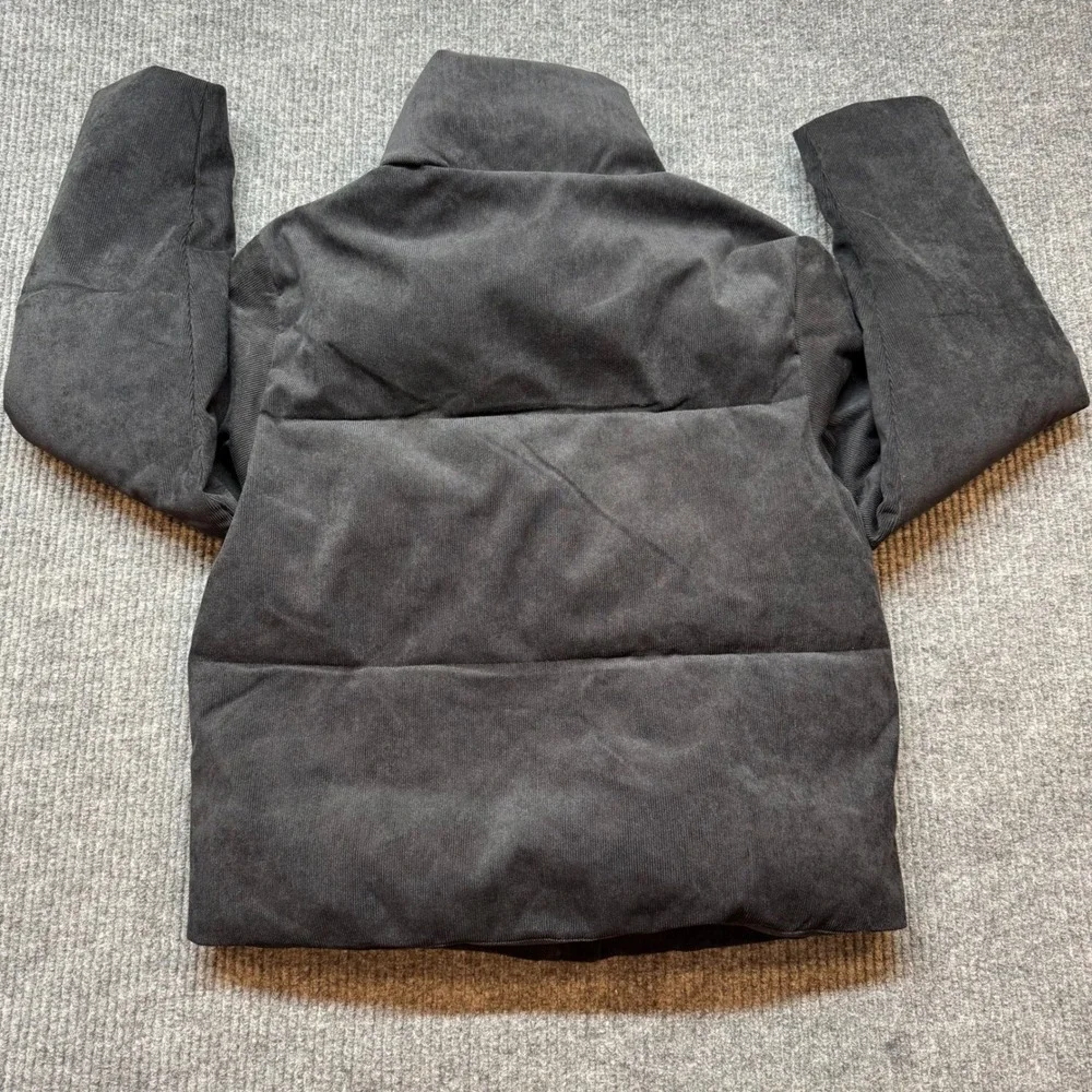 Levi's Black Corduroy Puffer Jacket Mens Small Gorpcore Casual Chic Utility Coat